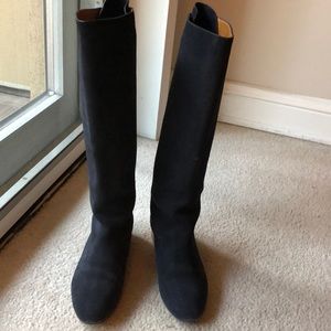 Chloe Blue Suede Pull on Boots Size 37